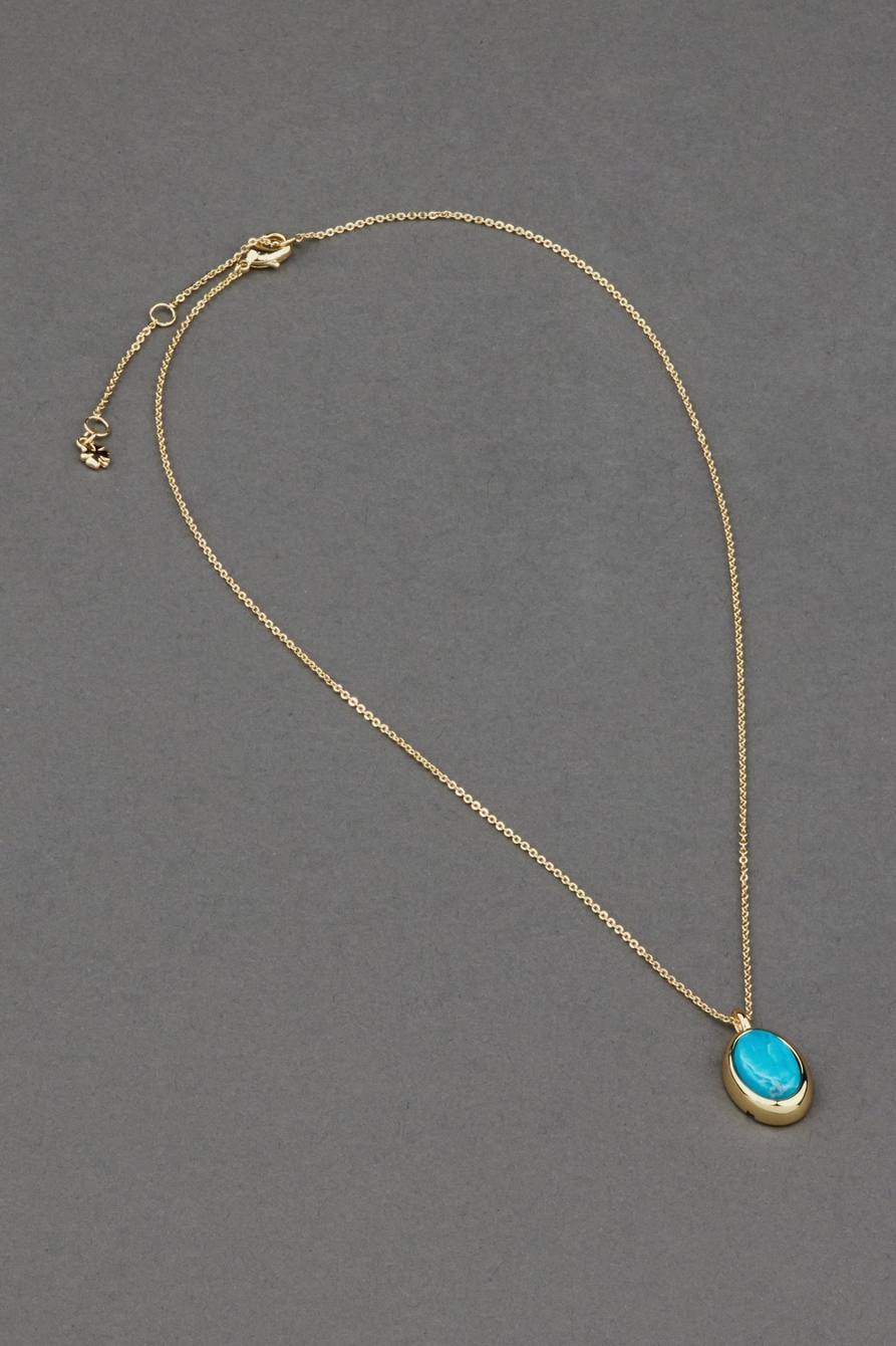 14k gold plated turquoise pendant